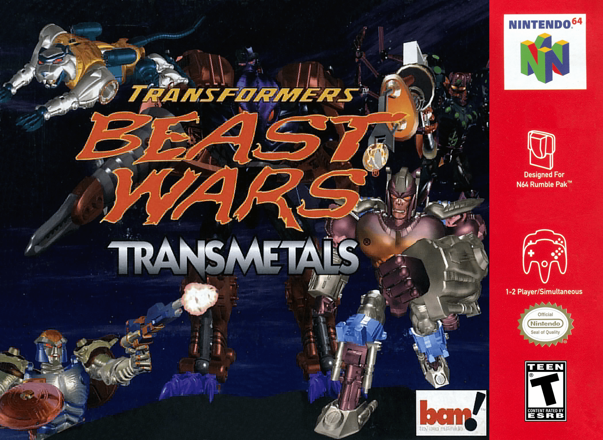 Transformers Beast Wars Transmetals box art for Nintendo 64